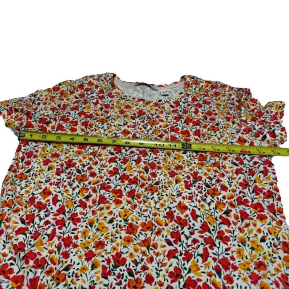 Isaac Mizrahi Live Orange Yellow Floral Short Sleeve A Line Dress Pockets SizeXS - Picture 9 of 12